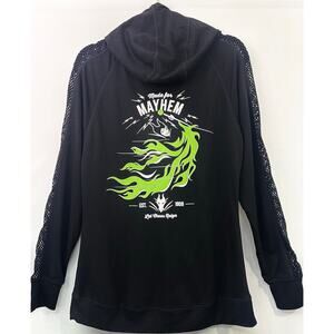 Disney Villains Maleficent Black Mesh Sleeve Zip Juniors Size 1 Active Jacket